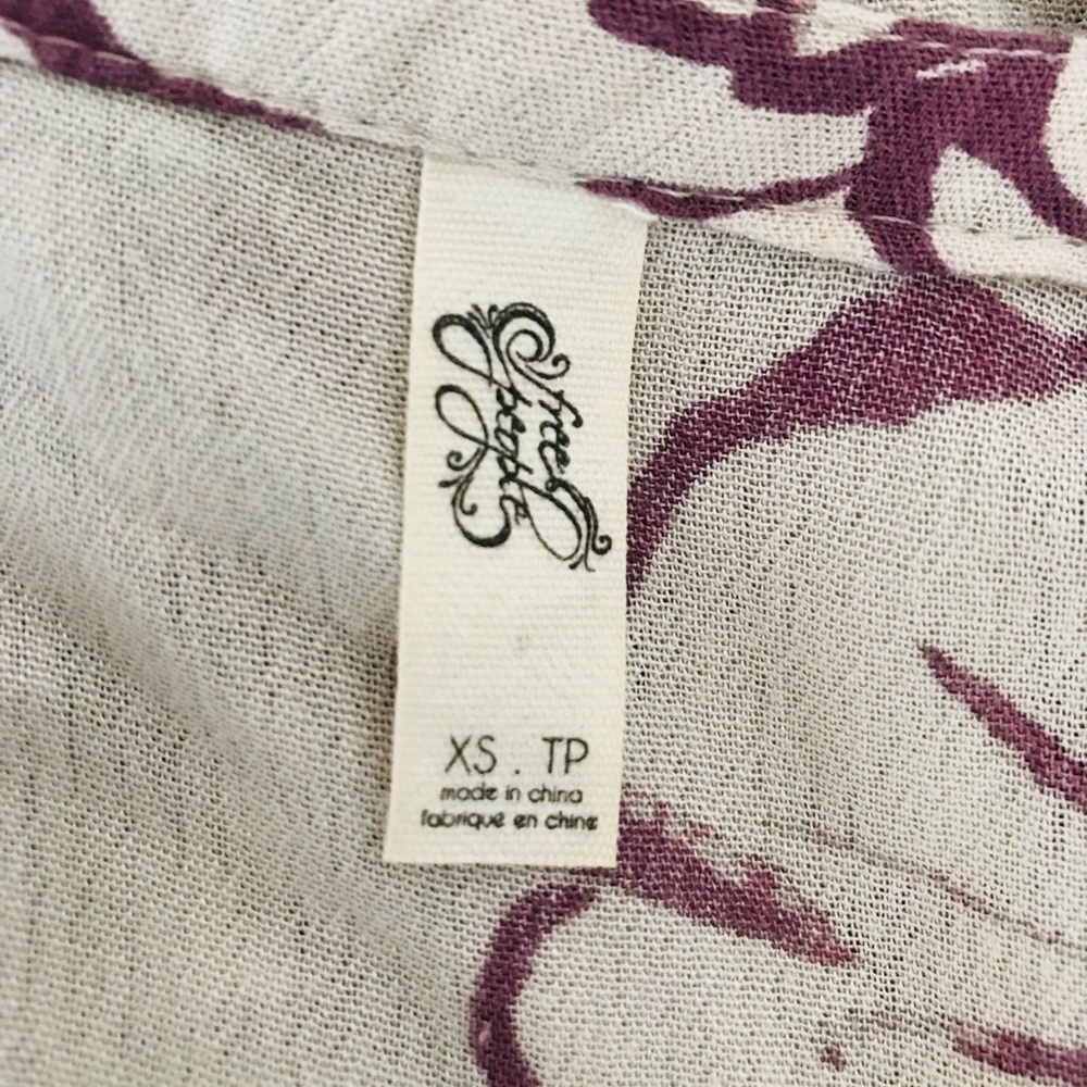 Free People | Lost In You Tunic Dress Floral Size XS Gray Tree Swing Keyhole - Picture 9 of 9